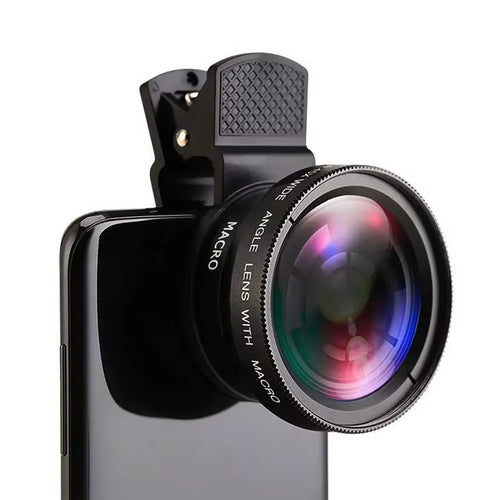 2 in 1 Clip-On Fish Eye Magnifiers Mobile Phone Lens Professional Mobile Phone Camera Lenses 15X Macro 0.45X Super Wide Angle