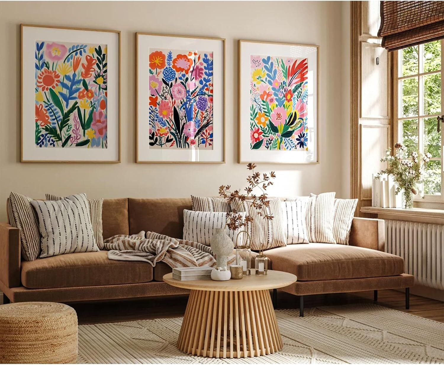 Flower Market Wall Art Set of 3 Floral Wall Decor Henri Matisse Canvas Wall Art