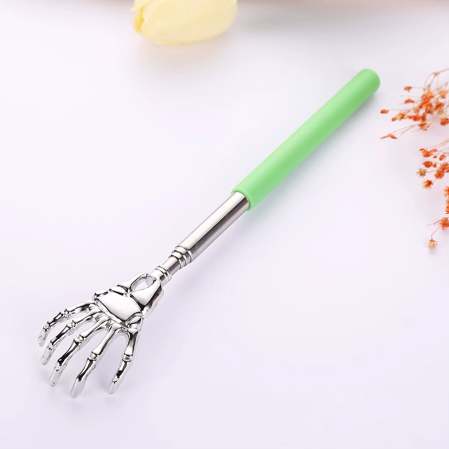 Portable Telescopic Back Scratcher Stainless Steel, Extendable 8.3-22.8" with Comfort Grip Handle Happy Health Products
