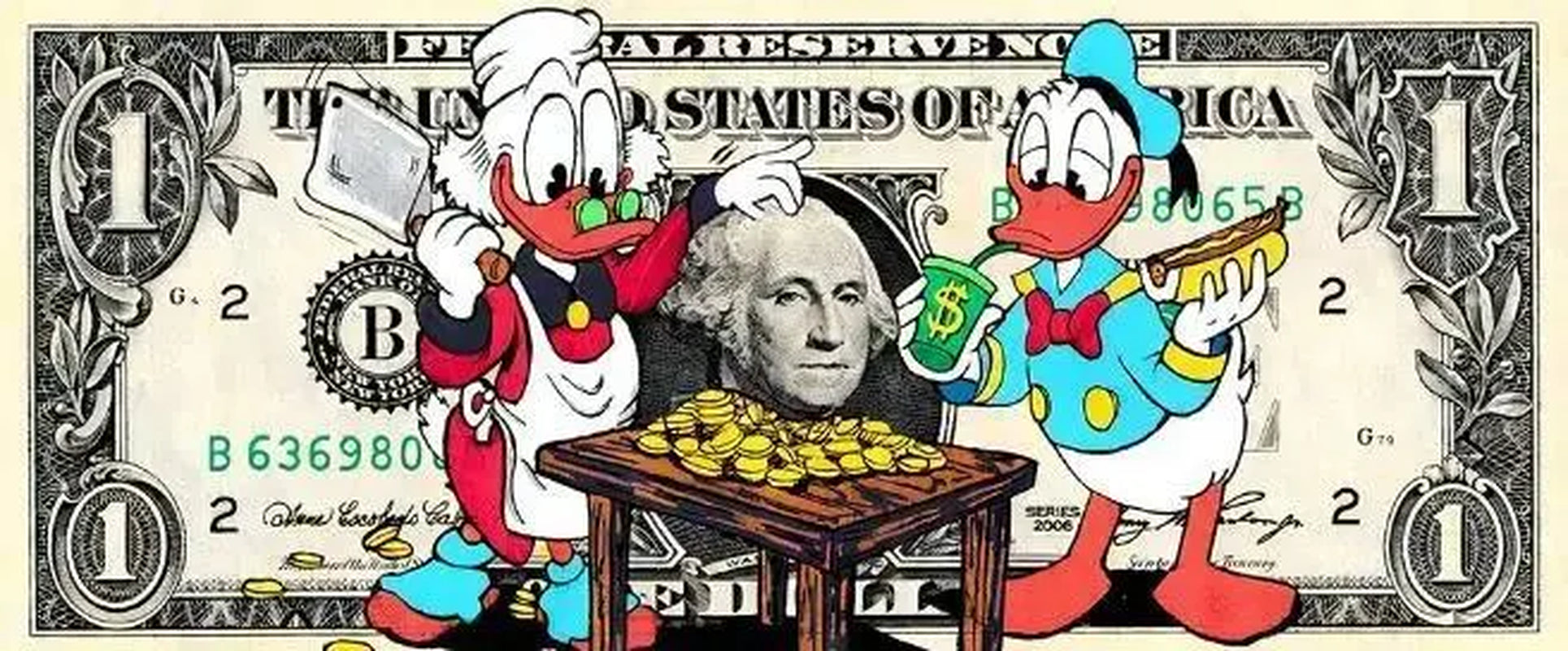 Donald Duck Graffiti Art Paintings on the Wall Art Posters and Prints Dollar Money Street Art Pictures Home Wall Decor