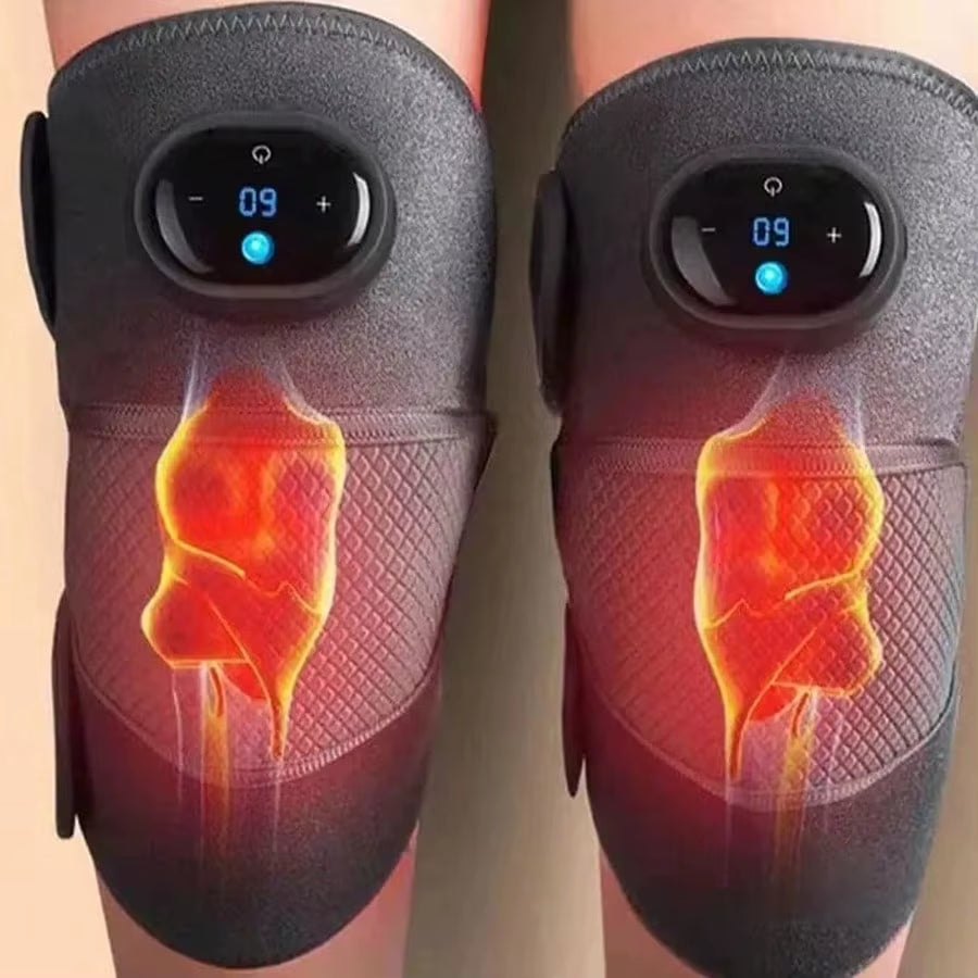 2026 Heated and Vibrating Knee Massage Pad, Intelligent Button, Adjustable Multi-Level, LED Display Rechargeable