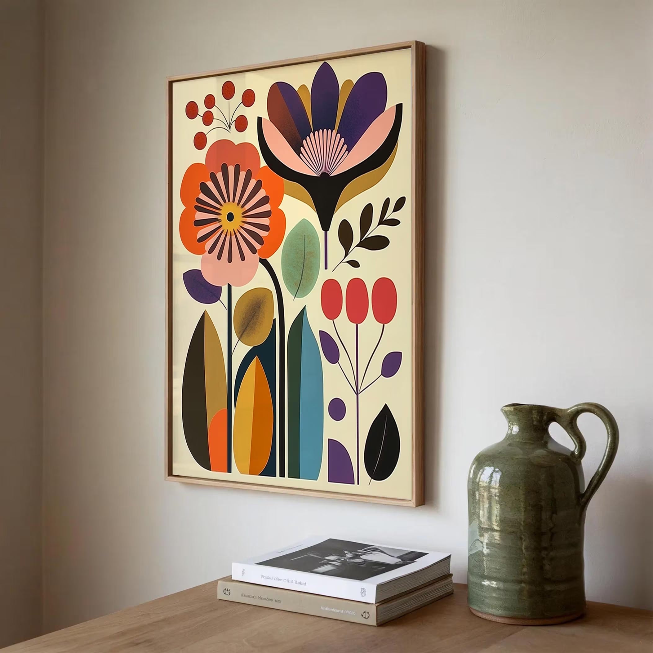 Scandinavian Art Norwegian Folk Art Floral Print Set of 3 Nordic Wall Art Scandi Folk Poster Boho Wall Decor Living Room Prints