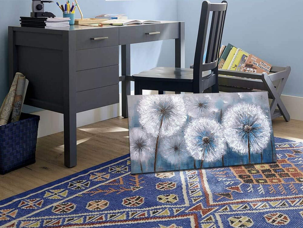 Large Dandelion Painting Wall Art Decor Canvas Print Picture for Living Room White Flower Flora Plant Home Bedroom Decoration Modern Framed Artwork