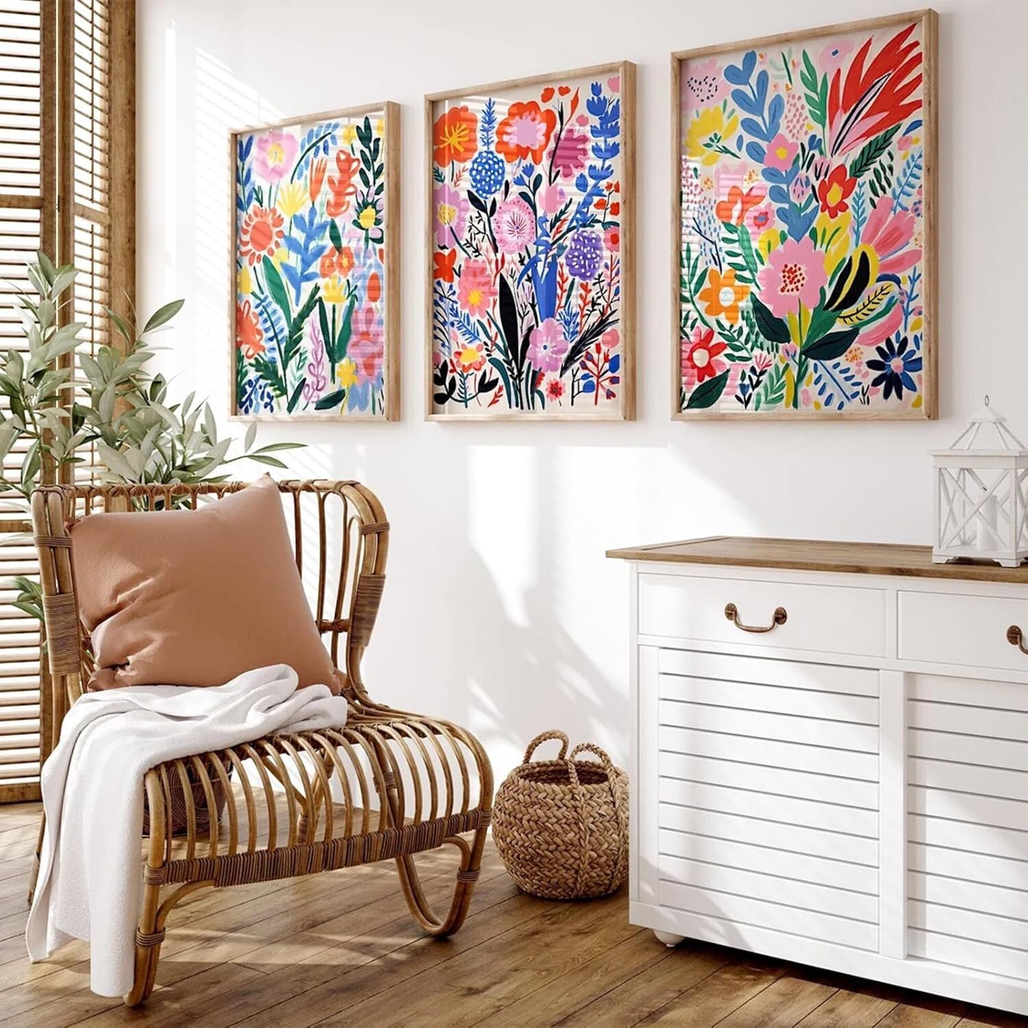 Flower Market Wall Art Set of 3 Floral Wall Decor Henri Matisse Canvas Wall Art