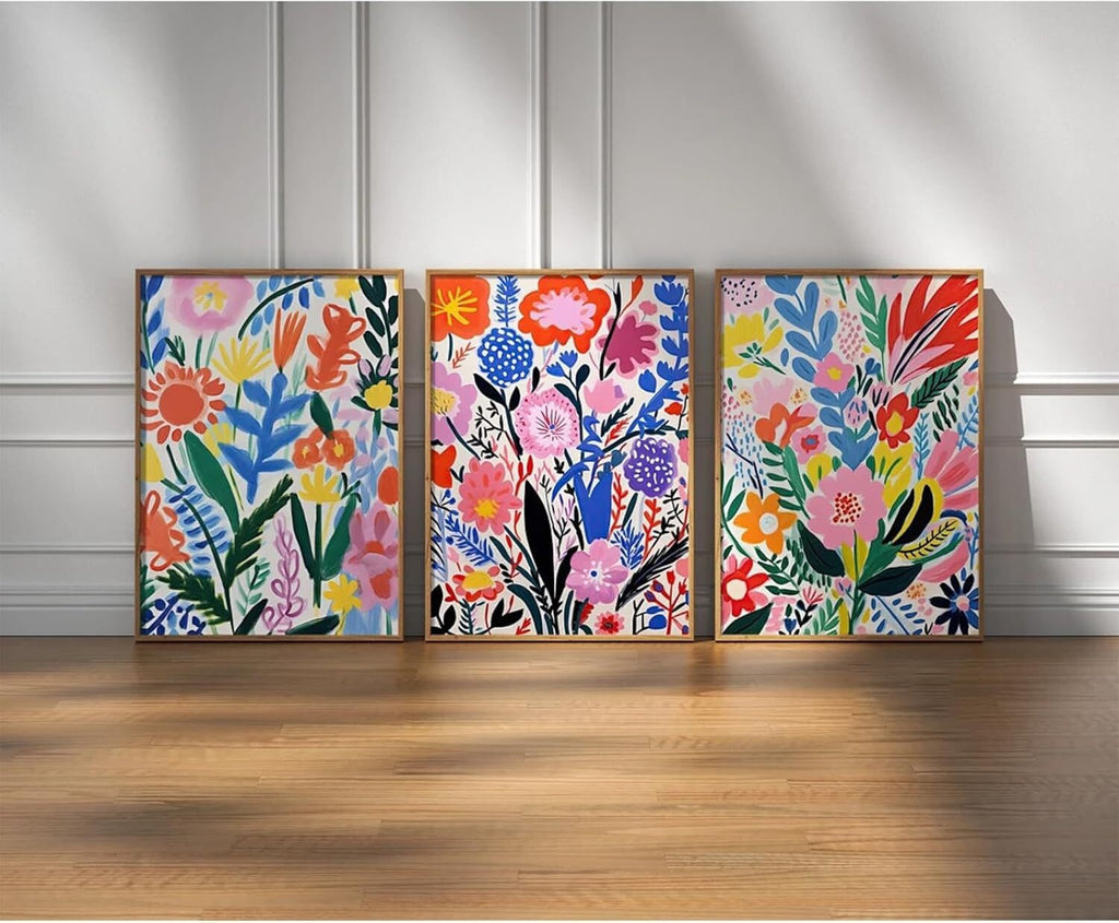 Flower Market Wall Art Set of 3 Floral Wall Decor Henri Matisse Canvas Wall Art