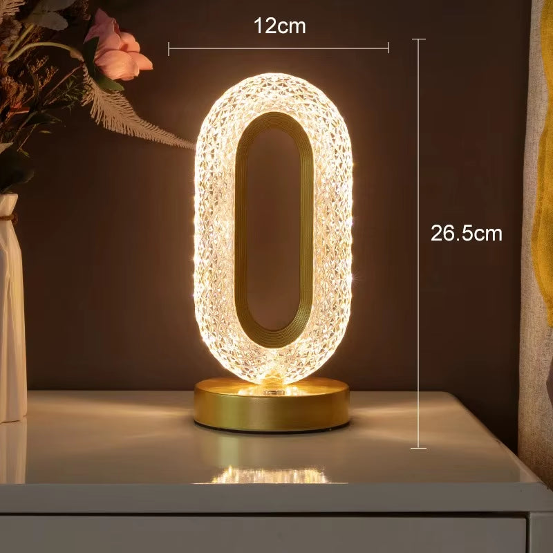 Touch Control 3D Crystal Track Night Light Girls Room Home Decor Aesthetics USB Bedside LED Ambient Table 3D Moon Lamp