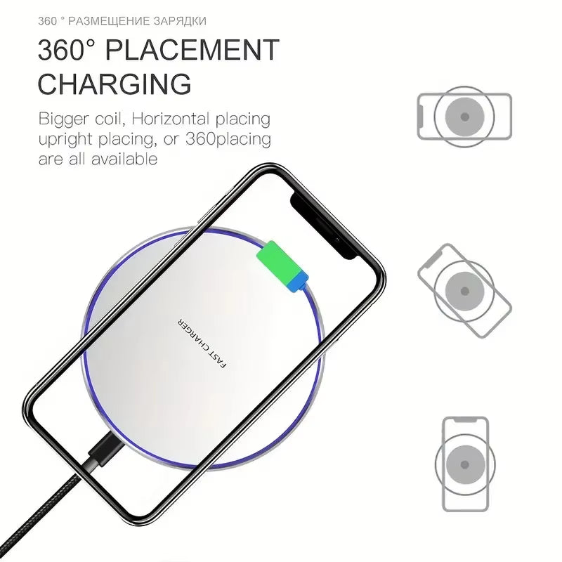Wireless Charger Mobile Phone Chargers Pad Stand for Iphone 16 15 14 13 12 11 Pro Max Samsung Xiaomi Fast Charging Dock Station