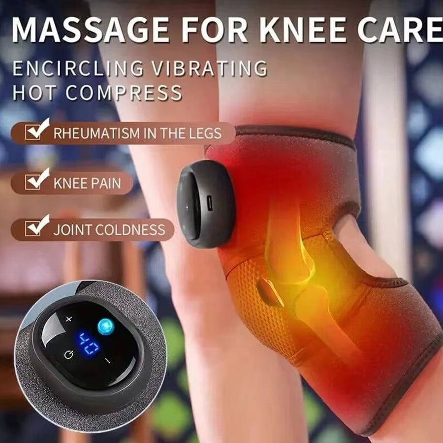 2026 Heated and Vibrating Knee Massage Pad, Intelligent Button, Adjustable Multi-Level, LED Display Rechargeable