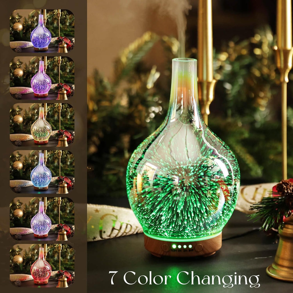 3D Essential Oil Diffuser Cool Mist Humidifier Ultrasonic Aromatherapy Diffuser,150Ml Last 6H,Auto Shut-Off,Air Refresh,Decoration for Home,Office,Yoga,Baby,Sleep