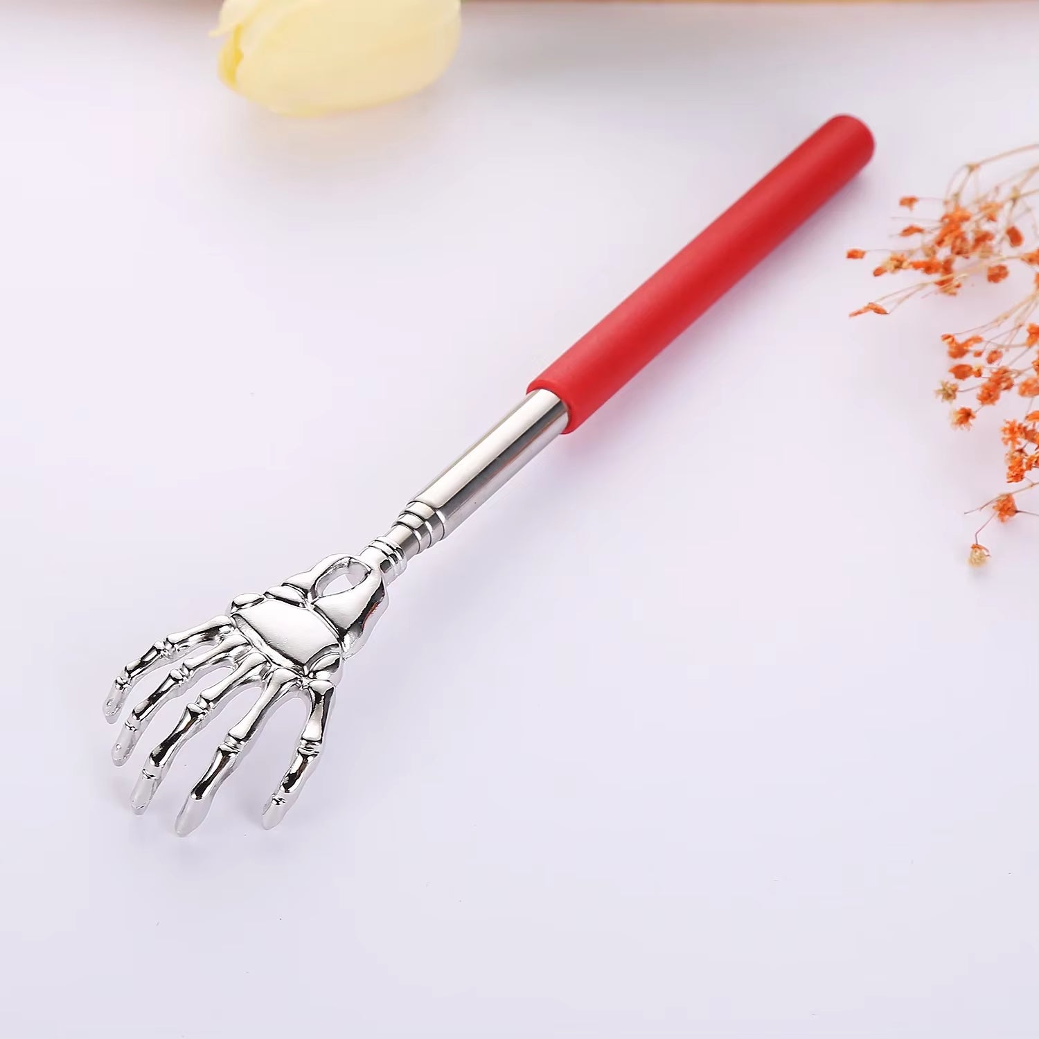 Portable Telescopic Back Scratcher Stainless Steel, Extendable 8.3-22.8" with Comfort Grip Handle Happy Health Products
