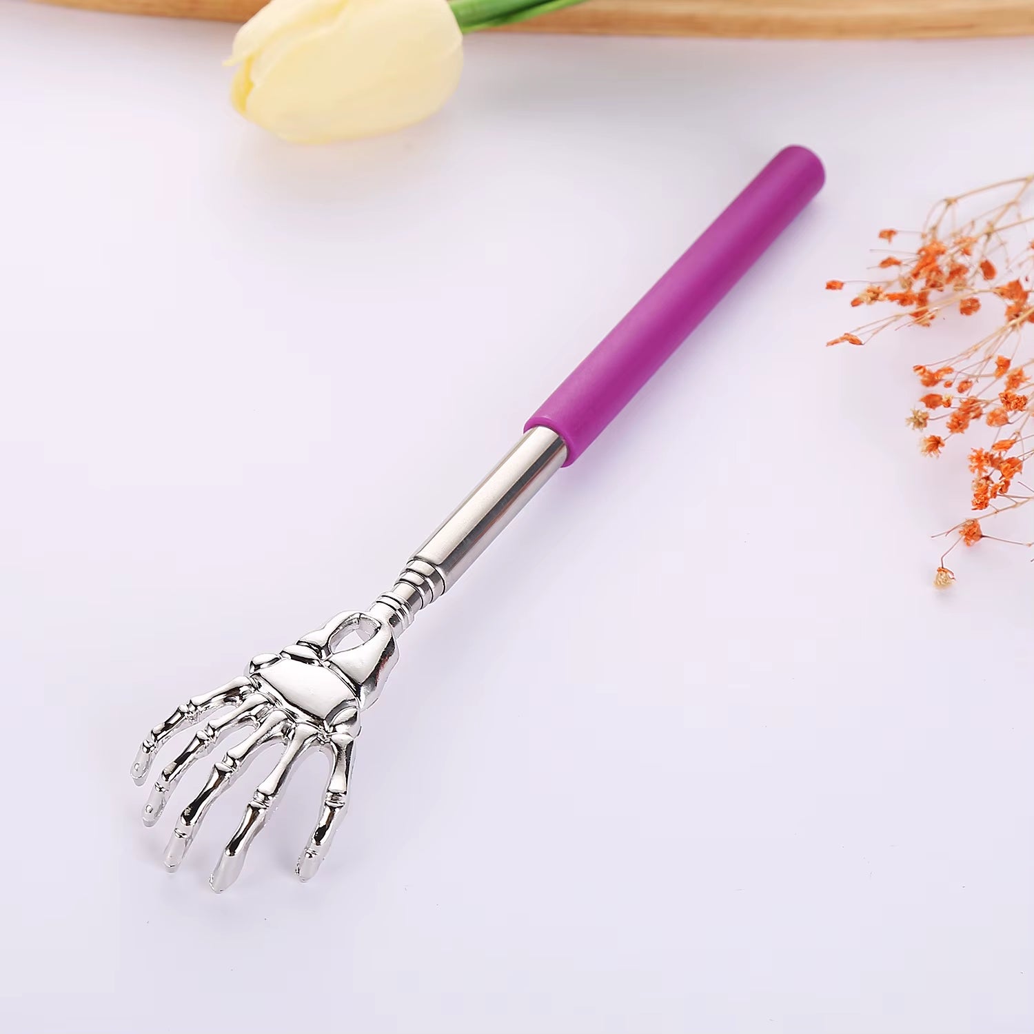 Portable Telescopic Back Scratcher Stainless Steel, Extendable 8.3-22.8" with Comfort Grip Handle Happy Health Products