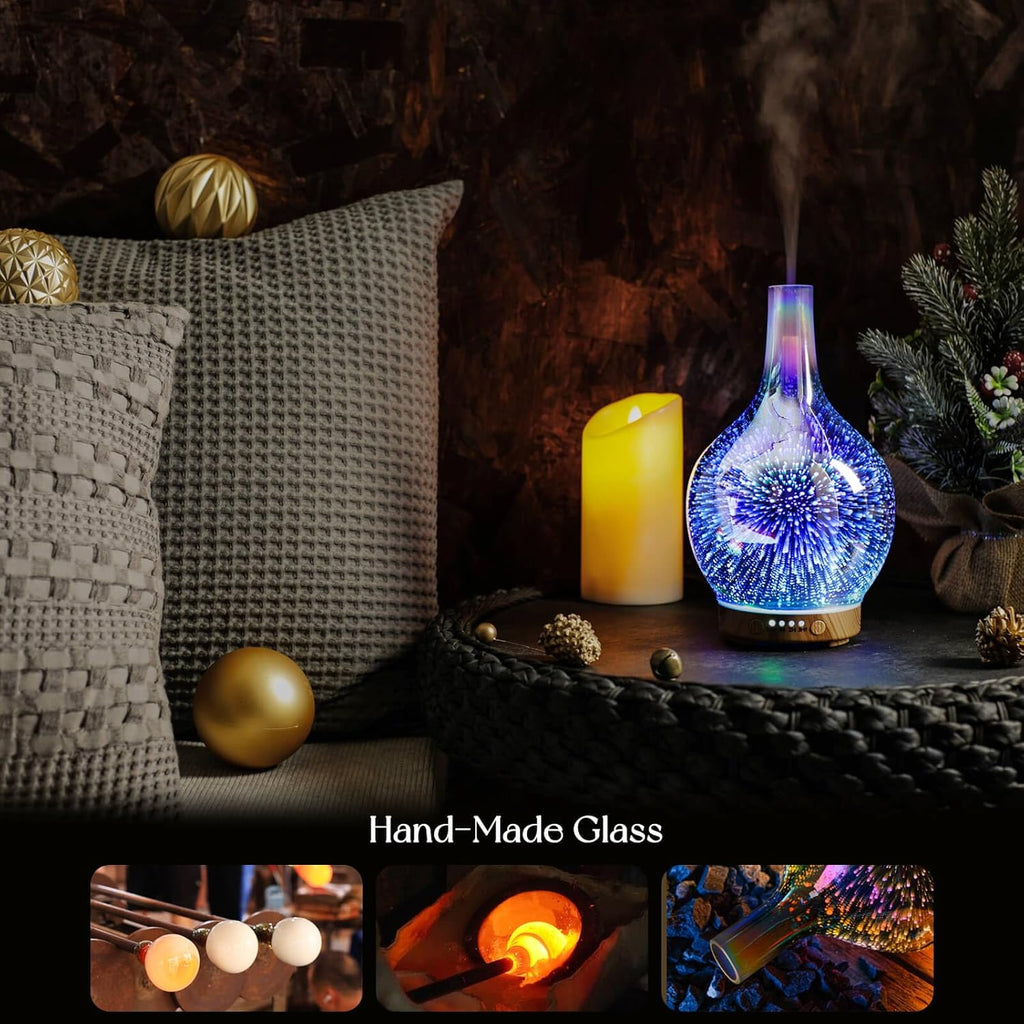 3D Essential Oil Diffuser Cool Mist Humidifier Ultrasonic Aromatherapy Diffuser,150Ml Last 6H,Auto Shut-Off,Air Refresh,Decoration for Home,Office,Yoga,Baby,Sleep